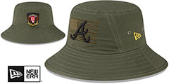 Braves 2023 ARMED FORCES STARS N STRIPES BUCKET Hat by New Era