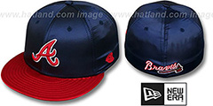 Braves 2T SATIN CLASSIC Navy-Red Fitted Hat by New Era