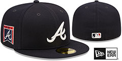 Braves BANNER SIDE-PATCH Navy Fitted Hat by New Era