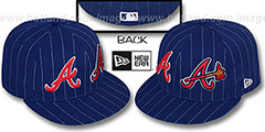 Braves BIG-ONE DOUBLE WHAMMY Navy-White Fitted Hat