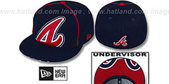 Braves BIG-UNDER Navy Fitted Hat by New Era