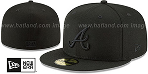 Braves BLACKOUT Fitted Hat by New Era