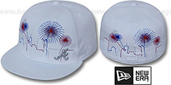 Braves CITY-SKYLINE FIREWORKS White Fitted Hat by New Era