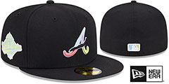 Braves COLOR PACK SIDE-PATCH Black Fitted Hat by New Era