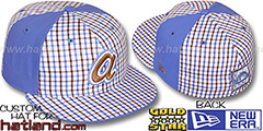 Braves COOP BLUE BONNETT Plaid-Light Blue Fitted Hat by New Era