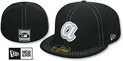 Braves COOPERSTOWN BLACK PURSE STITCH Fitted Hat by New Era