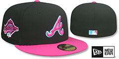 Braves MIAMI VICE SIDE-PATCH Black-Beetroot Fitted Hat by New Era