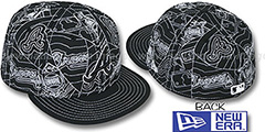 Braves PUFFY REMIX Black-White Fitted Hat by New Era