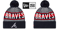 Braves STRIPED Knit Beanie Hat by New Era