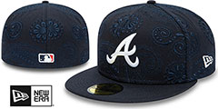 Braves SWIRL Navy Fitted Hat by New Era