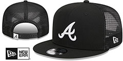 Braves TEAM-BASIC TRUCKER SNAPBACK Black-White Hat by New Era