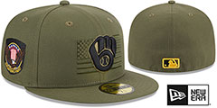 Brewers 2023 ARMED FORCES STARS N STRIPES Hat by New Era