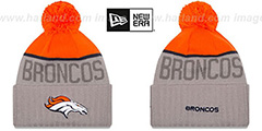 Broncos 2015 STADIUM Grey-Orange Knit Beanie Hat by New Era