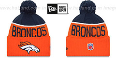 Broncos 2015 STADIUM Orange-Navy Knit Beanie Hat by New Era