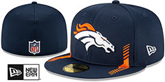 Broncos 2021 NFL SIDELINE HOME Navy Fitted Hat by New Era