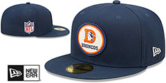 Broncos 2022 NFL THROWBACK SIDELINE Navy Fitted Hat by New Era