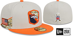 Broncos 2023 SALUTE-TO-SERVICE Stone-Orange Fitted Hat by New Era