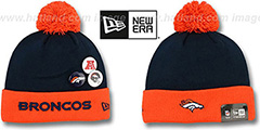 Broncos BUTTON-UP Knit Beanie Hat by New Era