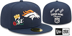 Broncos CROWN CHAMPS Navy Fitted Hat by New Era