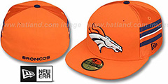 Broncos NFL JERSEY-STRIPE Orange Fitted Hat by New Era