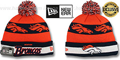 Broncos REPEATER SCRIPT Knit Beanie Hat by New Era