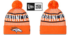 Broncos STRIPED Knit Beanie Hat by New Era