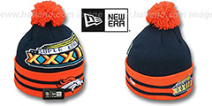 Broncos SUPER BOWL XXXIII Navy Knit Beanie Hat by New Era