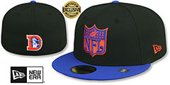 Broncos THROWBACK NFL SHIELD-BASIC Black-Royal Fitted Hat by New Era