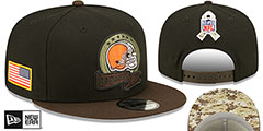 Browns 2022 SALUTE-TO-SERVICE SNAPBACK Black-Brown Hat by New Era