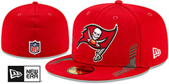 Buccaneers 2021 NFL SIDELINE HOME Red Fitted Hat by New Era