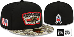 Buccaneers 2021 SALUTE-TO-SERVICE Black-Desert Fitted Hat by New Era