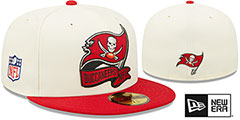 Buccaneers 2022 NFL SIDELINE Cream-Red Fitted Hat by New Era