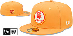 Buccaneers 2022 NFL THROWBACK SIDELINE Orange Fitted Hat by New Era