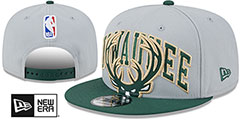 Bucks 2023 TIP OFF SNAPBACK Grey-Green Hat by New Era