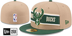 Bucks 2024 NBA DRAFT Camel-Green Fitted Hat by New Era