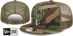 Bucks ARMY CAMO TRUCKER Hat by New Era