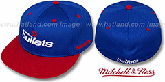 Bullets 2T BP-MESH Royal-Red Fitted Hat by Mitchell and Ness