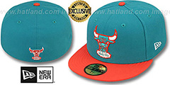 Bulls 2T FASHION Aqua-Orange Fitted Hat by New Era