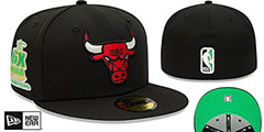 Bulls 6X NBA CHAMPS CITRUS POP Black-Green Fitted Hat by New Era