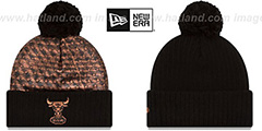 Bulls COPPER CRUSH Black Knit Beanie by New Era