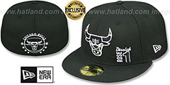 Bulls DERRICK ROSE 1 Black-White Fitted Hat by New Era