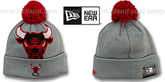 Bulls HWC-BIGGIE Grey Knit Beanie Hat by New Era