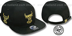 Bulls JULIGUNK STRAPBACK Black-Gold Hat by Twins 47 Brand