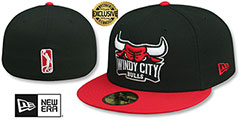 Bulls NBA G-LEAGUE Black-Red Fitted Hat by New Era