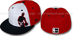 Bulls NBA SILHOUETTE PINWHEEL White-Red-Navy Fitted Hat by New Era