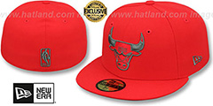 Bulls NBA TEAM-BASIC Fire Red-Charcoal Fitted Hat by New Era