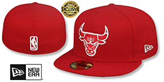 Bulls NBA TEAM-BASIC Red-White Fitted Hat by New Era