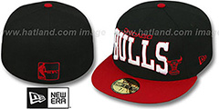 Bulls PRO-ARCH Black-Red Fitted Hat by New Era