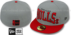 Bulls PRO-ARCH Grey-Red Fitted Hat by New Era