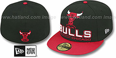 Bulls TECH MARK Black-Red Fitted Hat by New Era